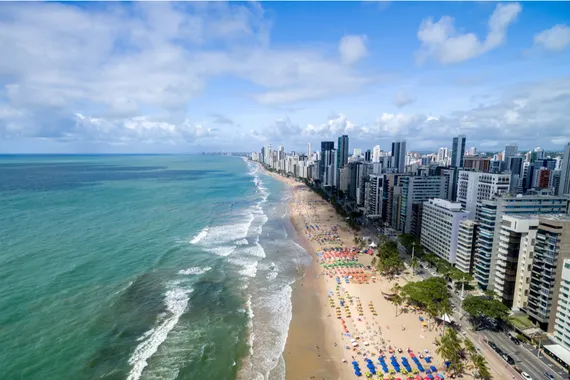 Vista de cime da praia de Maceió