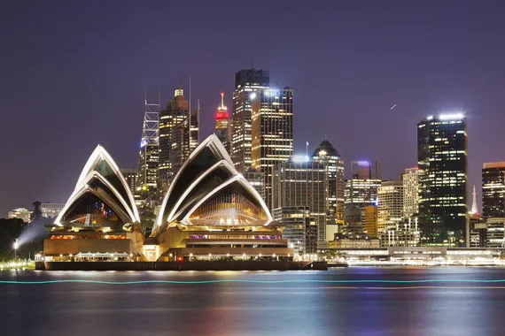 Foto noturna da Opera House